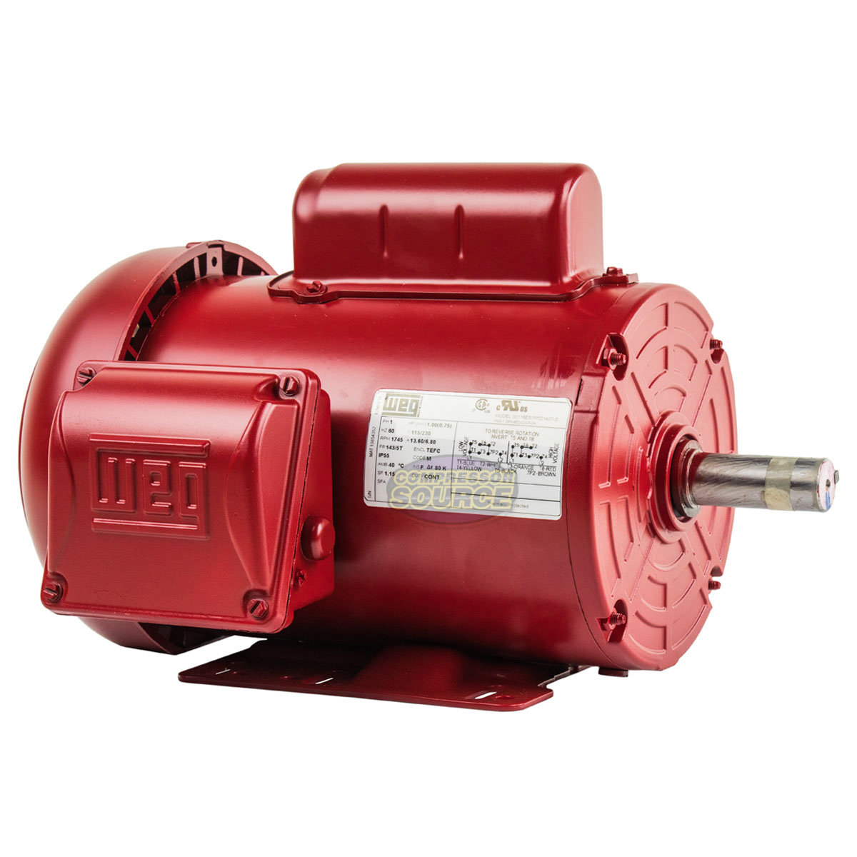 1 HP Electric Motor 145T Frame 1745 RPM Single Phase Farm Duty 7/8